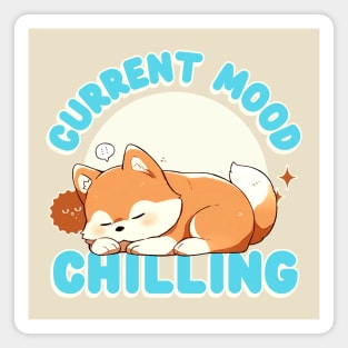 Cute Puppy Chilling Chill Magnet